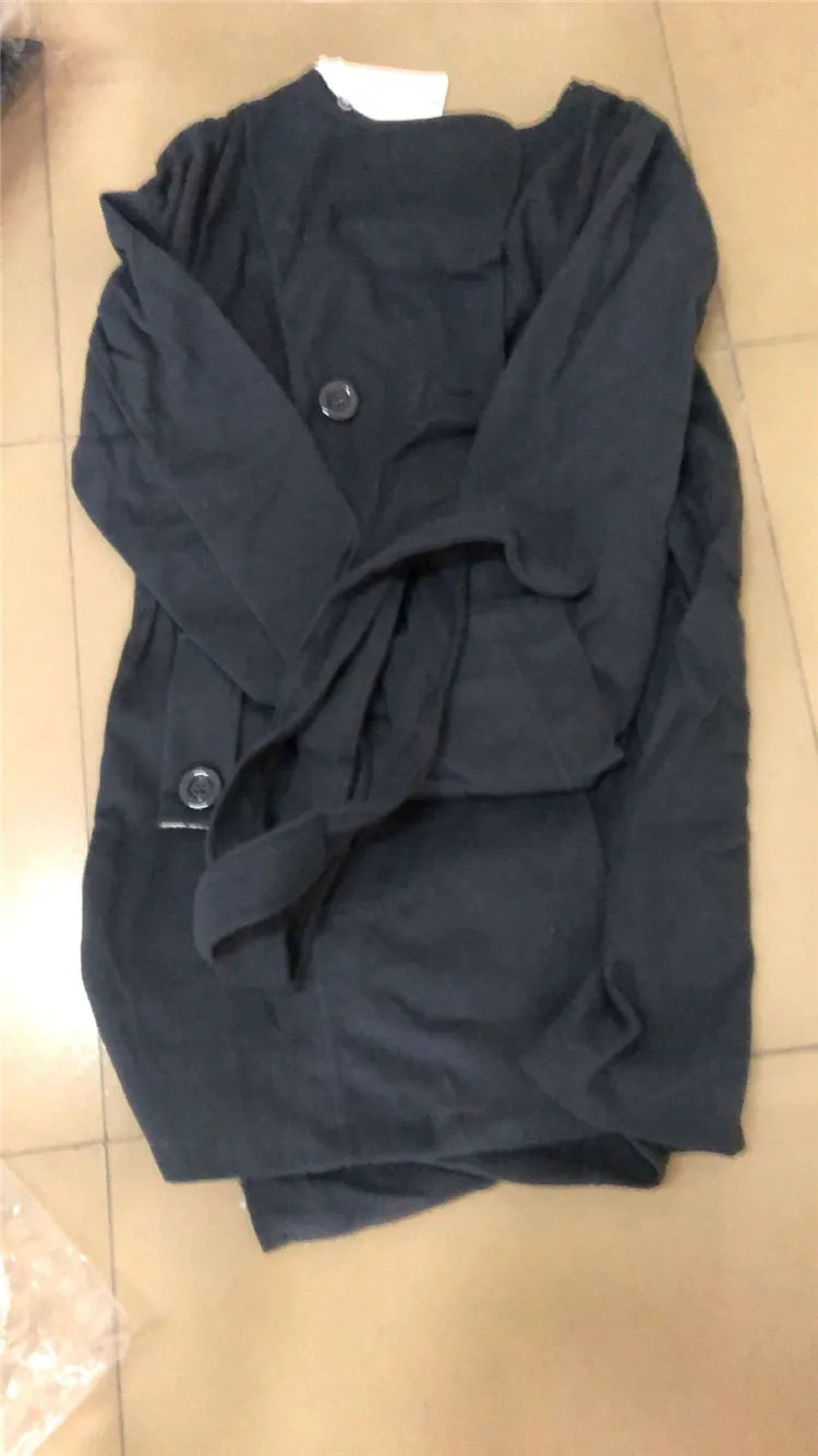 Fashion Woolen Coat Women Warm Fleece Jacket With Belts Double Breasted Solid Casual Jacket 2022 Winter Vintage Slim Ladies Coat