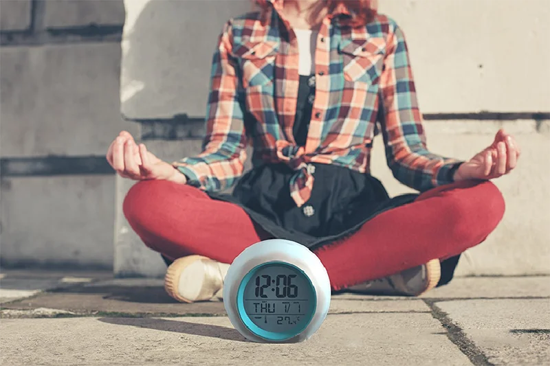 Kids Digital Alarm Clock 7 Color Night Light Snooze Temperature Detect Children Sleep Bedside Cute Wake Up Timer Alarm Clock