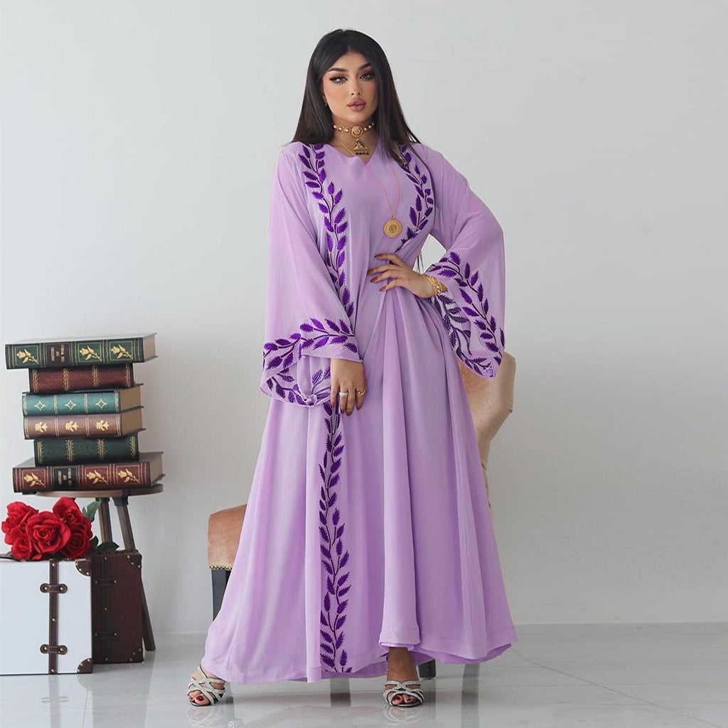 Eid Muslim Abaya for Women Embroidery Dress with Scarf 2 Piece Set Dubai Arab Long Robe Morocco Abayas Kaftan Headscarf Gorgeous