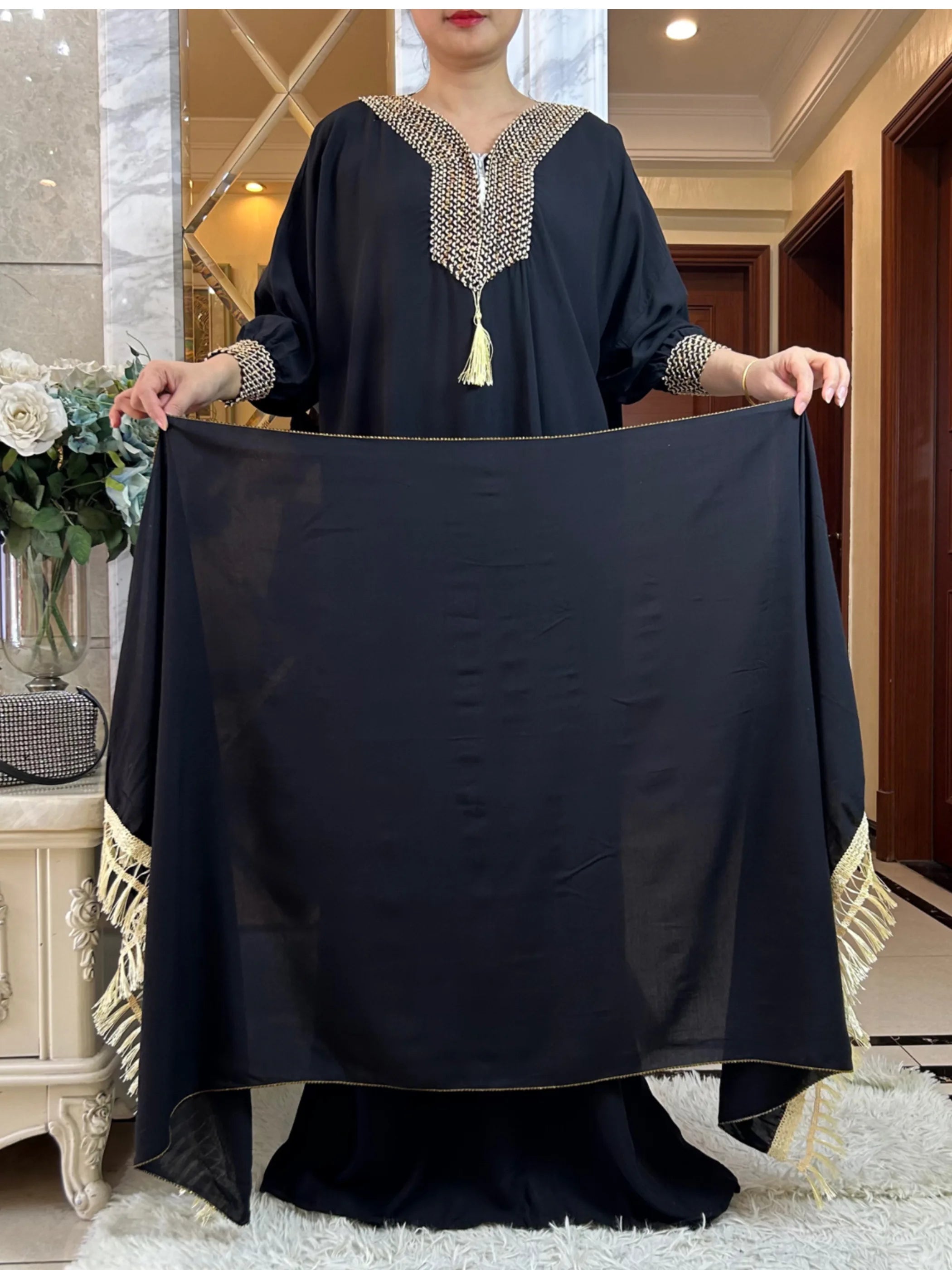 New Women Autumn Sundress Muslim Hijab Dresses Turkey Abaya Dubai Robe Femme Elegant Long Sleeve Party Maxi Vestidos Kaftan