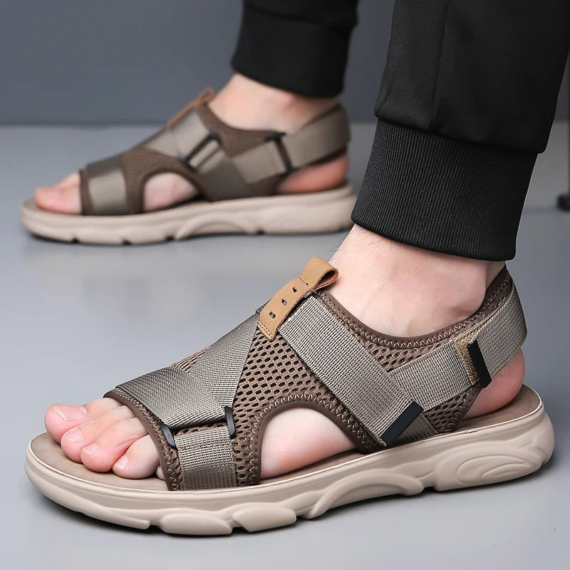 Men Sandals Breathable Comfortable Non-Slip Men's Shoes Outdoor Casual Beach Sandals Mens Soft Flats Sandal Summer Shoes for Men