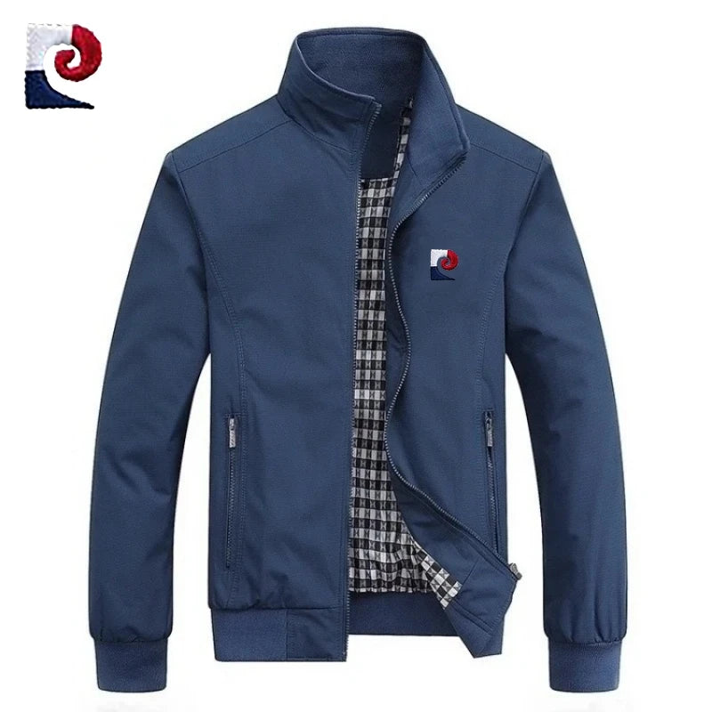 New Spring and Autumn men's high-quality stand up collar jacket, fashionable, casual, breathable baseball jacket top M-6XL