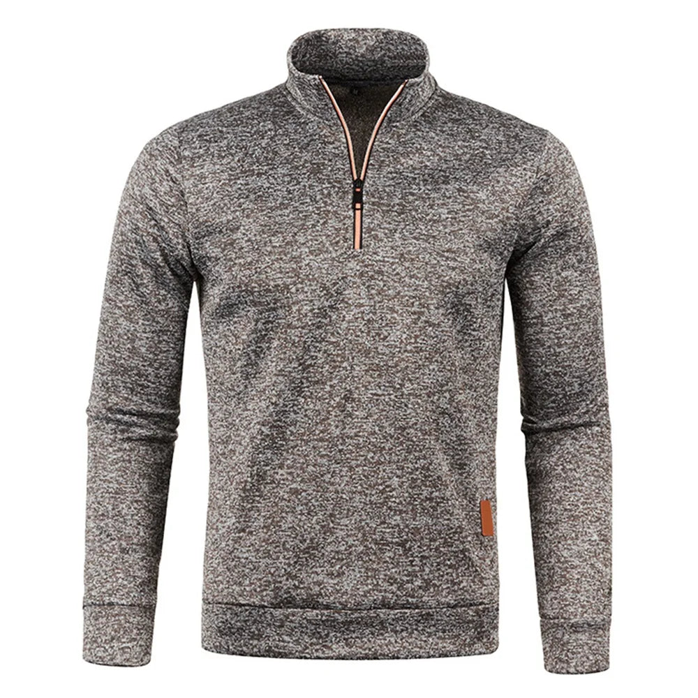 Men's Sweatshirts Half Zipper Pullover Male Long Sleeve Flleece Sweater Standcollar Snowflakes Hoodies Men Clothes