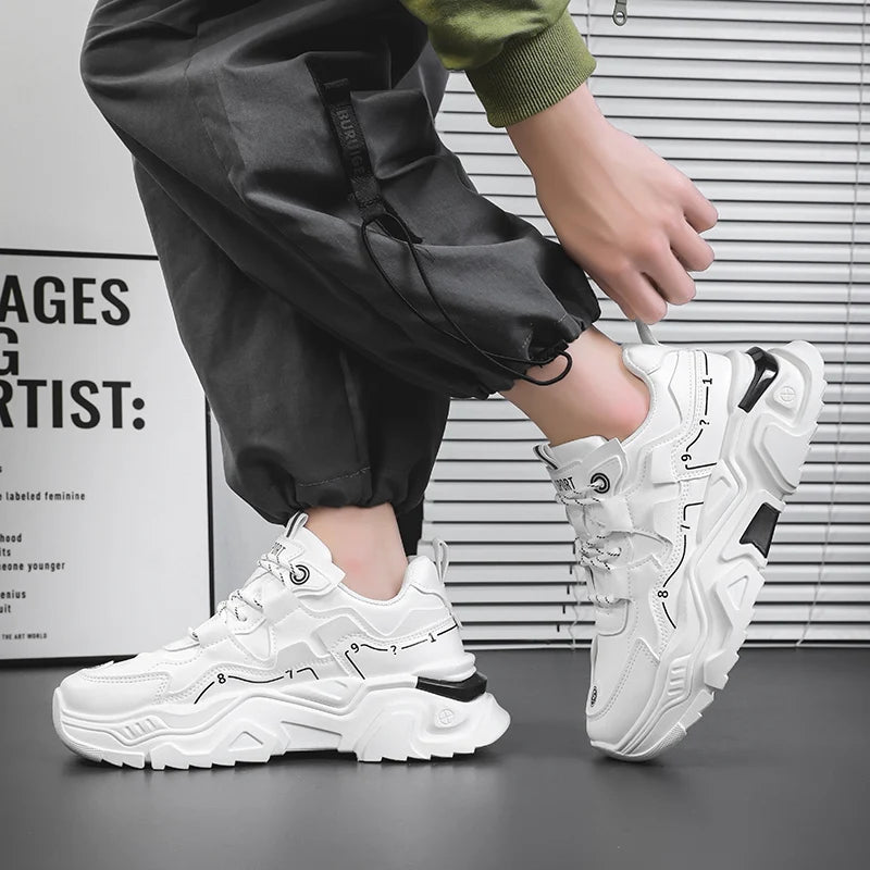 Men's thick sole casual sports shoes four season outdoor soft sole comfort running shoes versatile student sneakers walking shoe