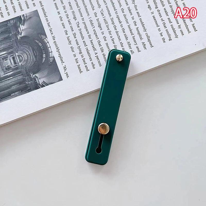 1pc Universal Silicone Wristband Phone Holder Finger Ring Phone Hand Band Bracket Push Pull Grip Phone Stand Sticker Accessories