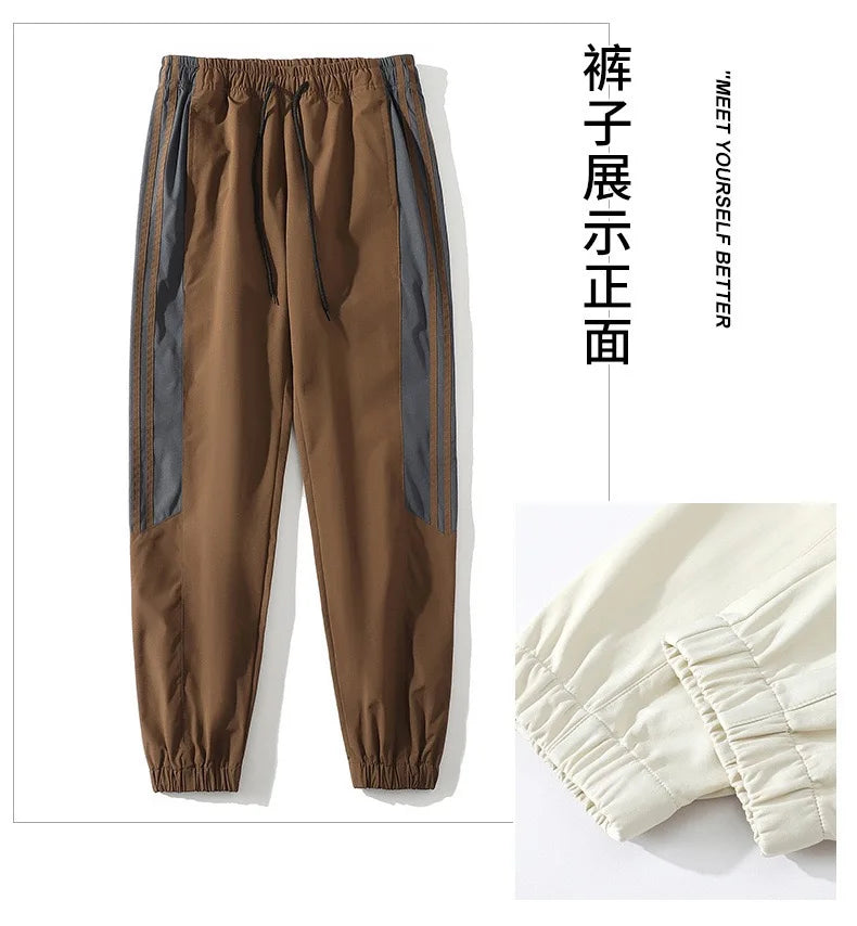 Autumn and Spring New Fashion Trend Outdoor Sports Jacket Set Men's Casual Loose Sports Plus Size High Quality Two-piece Set