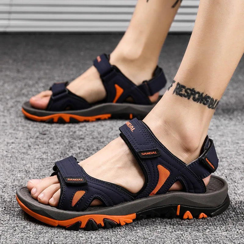 Men's Sandals 2022 Beach and Sea Casual Shoes Sandal for Men Summer Male New Slippers Wears Genuine Leather Man Flip Flops