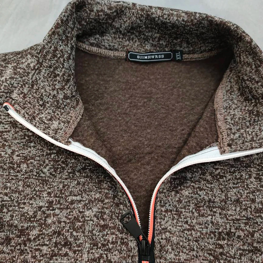 Men's Sweatshirts Half Zipper Pullover Male Long Sleeve Flleece Sweater Standcollar Snowflakes Hoodies Men Clothes