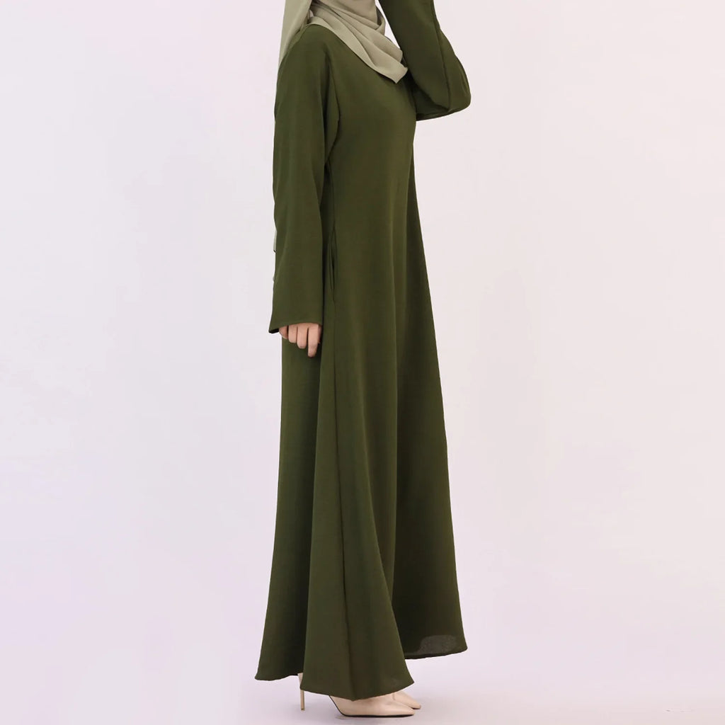 Plain Crepe Abaya for Women Long Muslim Dresses Dubai Turkey Ramadan Eid Islamic Modest Under Abayas Dress Kaftan Robe No Hijab
