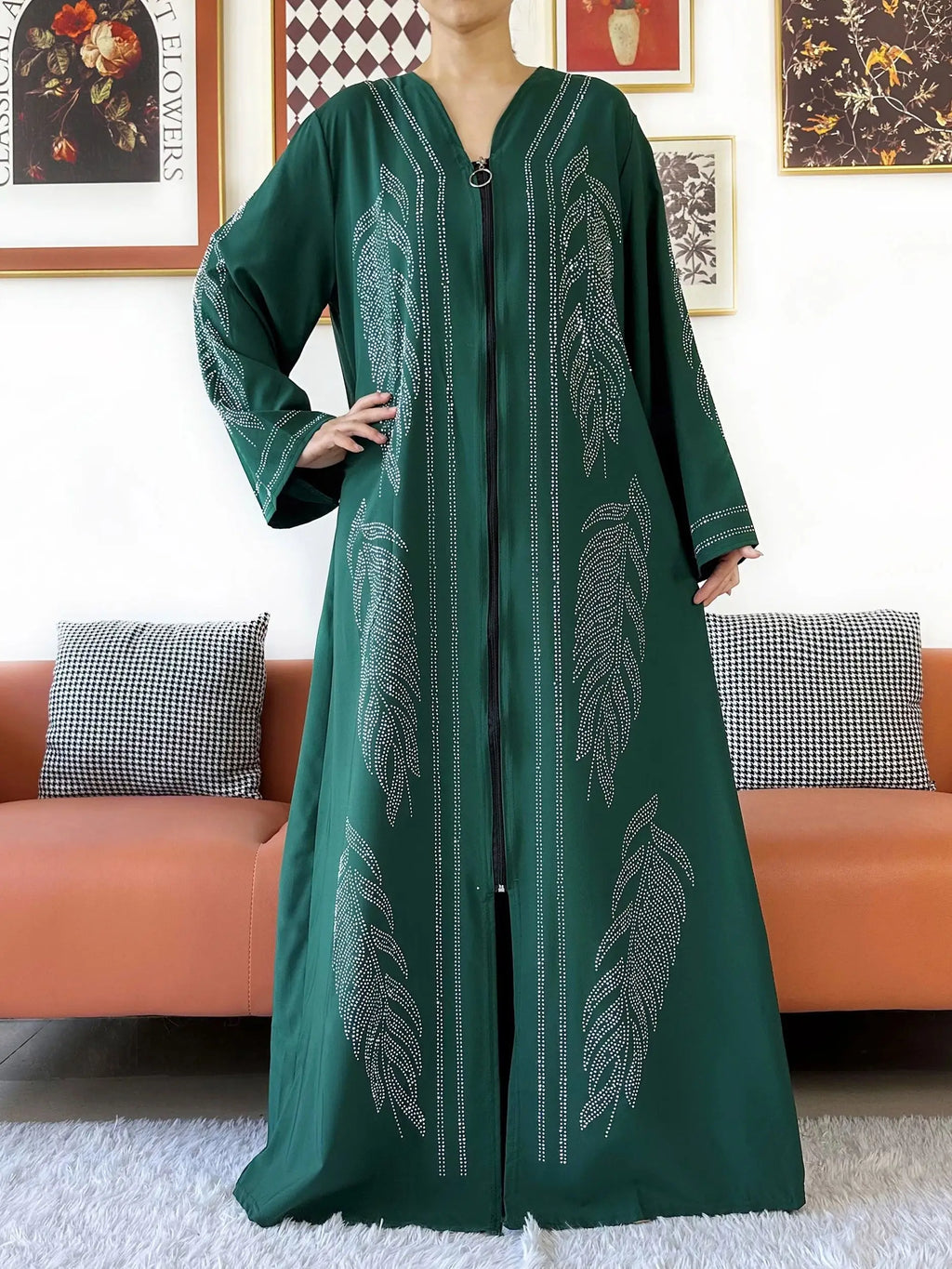 New Middle East Africa Elegant Women Cardigan Chiffon Loose Open Zippier Abaya Muslim Islamic Clothing Cardigan Style Loose Size