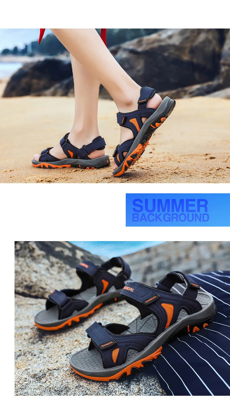 Men's Sandals 2022 Beach and Sea Casual Shoes Sandal for Men Summer Male New Slippers Wears Genuine Leather Man Flip Flops