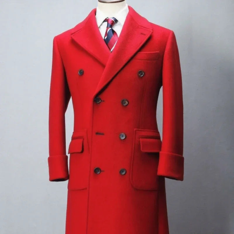 Men's Autumn Winter Wool Overcoat Double Breasted Formal Business Warm Casual Blazer 2025 Customized High Quality New