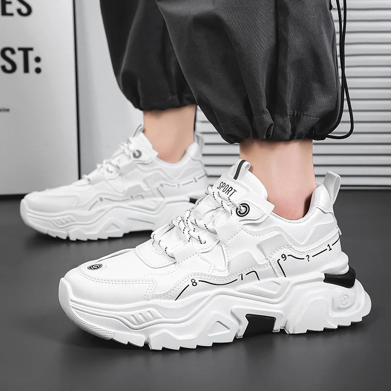 Men's thick sole casual sports shoes four season outdoor soft sole comfort running shoes versatile student sneakers walking shoe