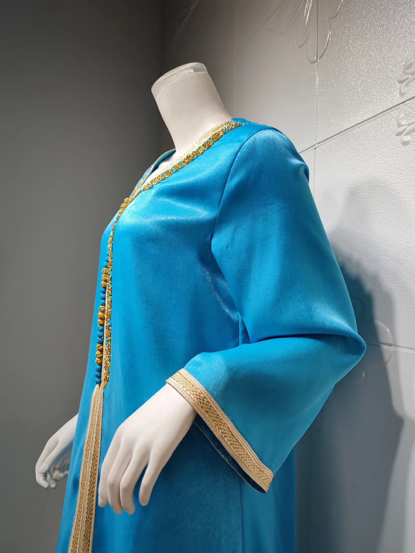 Eid Satin Abaya Dubai Jalabiya Muslim Dress Turkey Islam Robe Longue Djelaba Femme Musulman Dresses for Women Kaftan Marocain