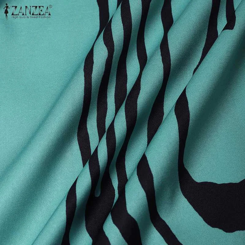 Women Vintage Long Sleeve Muslim Dress Abaya ZANZEA Bohemain Printed Sundress Fashion Robe Femme Elegant Loose Vestidos Kaftan