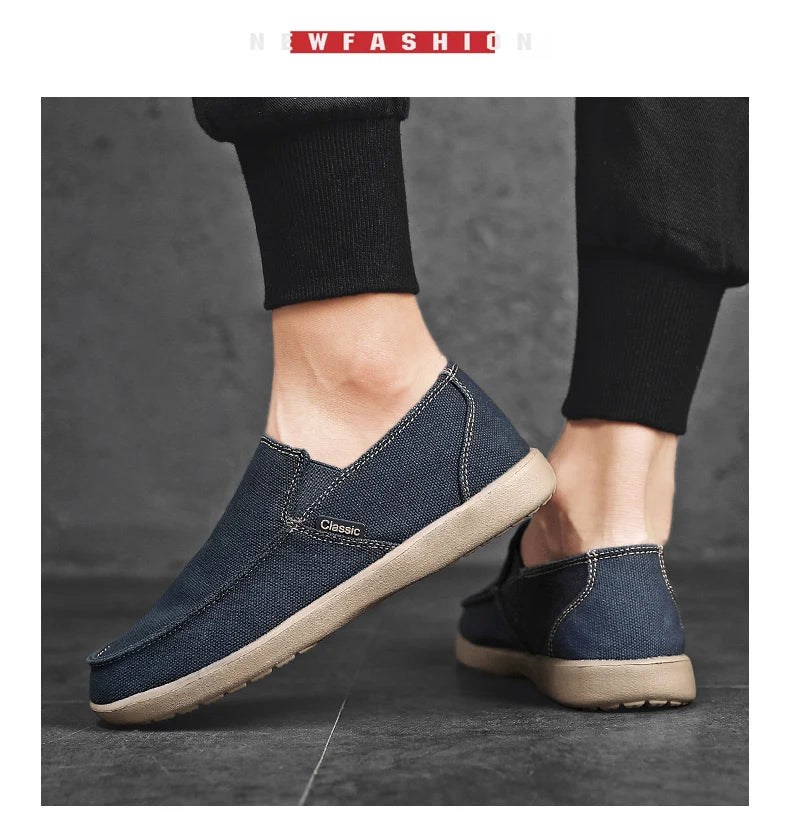 Fashion Men's Sneakers Canvas Casual Shoes Tenis Masculino Breathable Men's Walking Driving Shoes Comfortable Outdoor Men Flats
