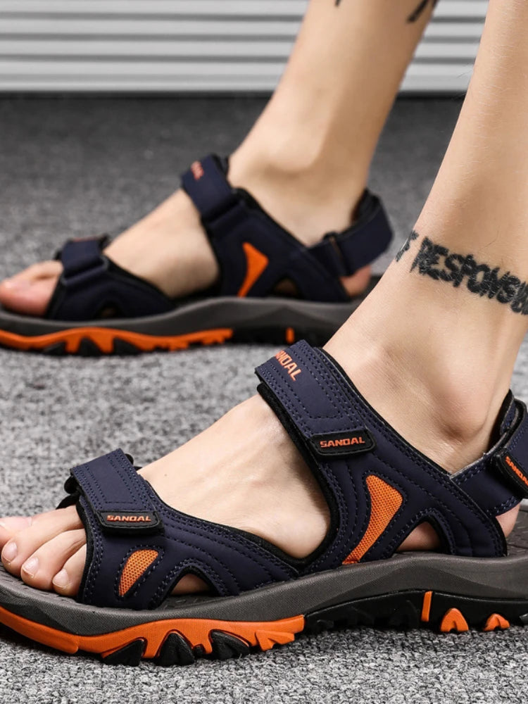 Men's Sandals 2022 Beach and Sea Casual Shoes Sandal for Men Summer Male New Slippers Wears Genuine Leather Man Flip Flops