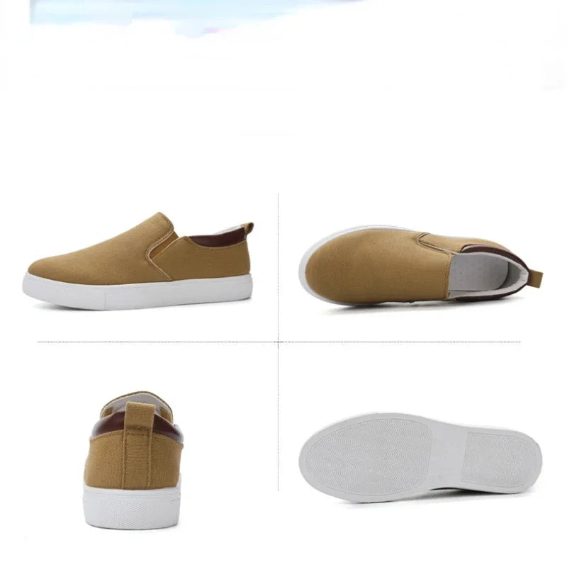 Men Canvas Shoe Casual Sneaker for Men Light Slip-on Vulcanized Comfortable Male Flats Loafers New Black Trainers Zapatos Hombre