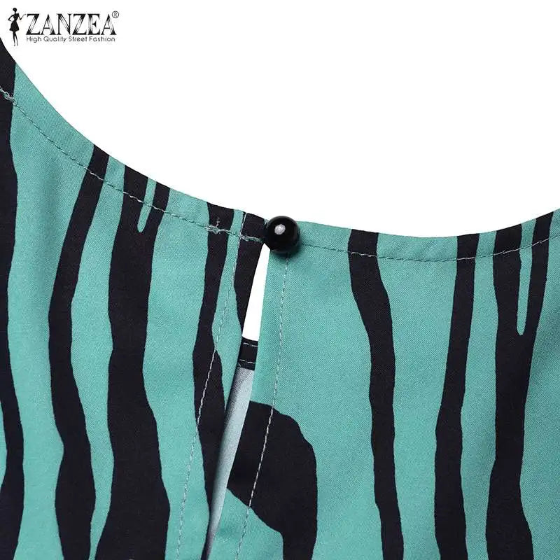 Women Vintage Long Sleeve Muslim Dress Abaya ZANZEA Bohemain Printed Sundress Fashion Robe Femme Elegant Loose Vestidos Kaftan