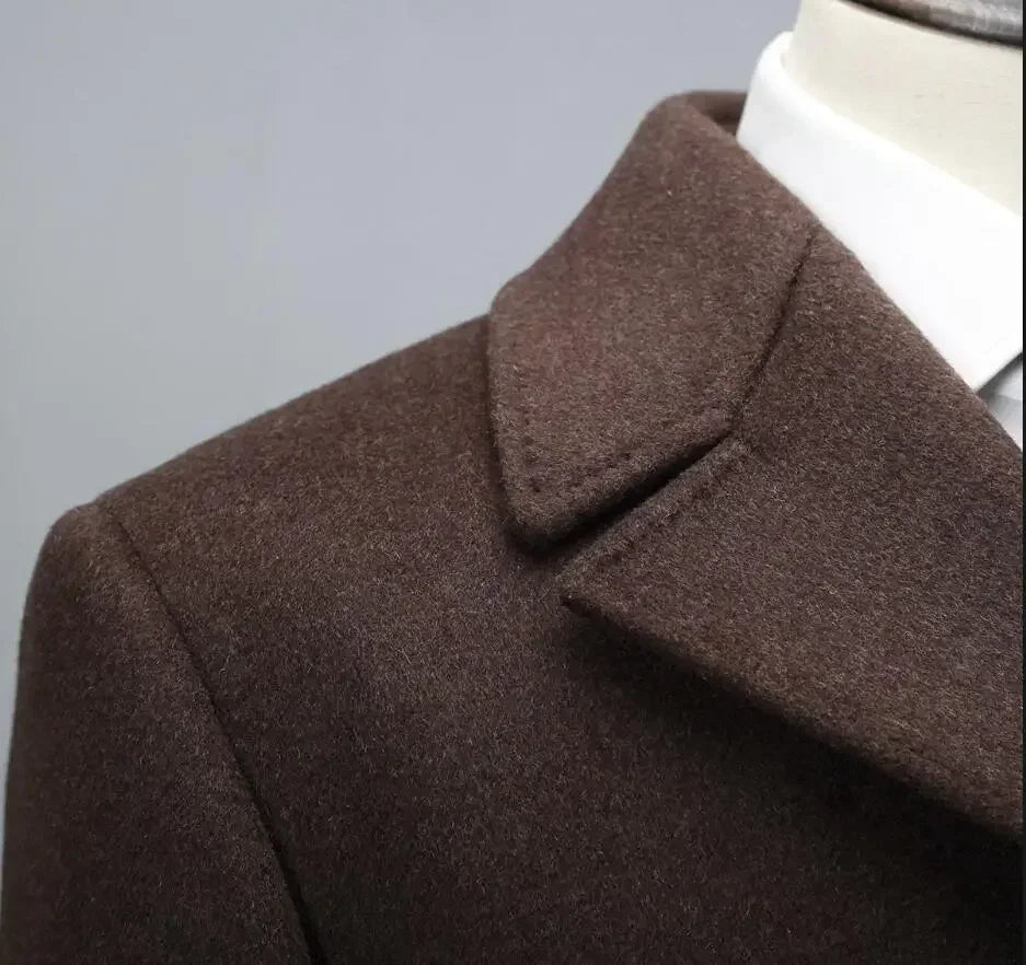 Men's Autumn Winter Wool Overcoat Double Breasted Formal Business Warm Casual Blazer 2025 Customized High Quality New