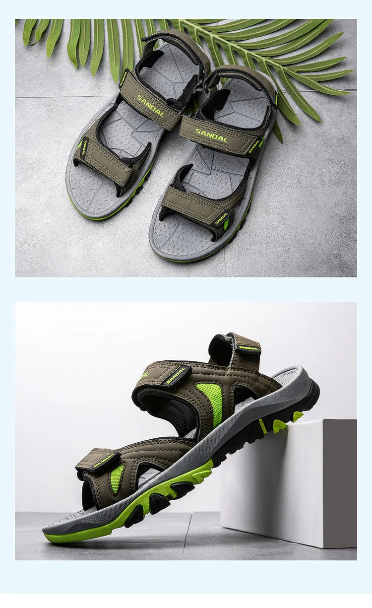 Men's Sandals 2022 Beach and Sea Casual Shoes Sandal for Men Summer Male New Slippers Wears Genuine Leather Man Flip Flops