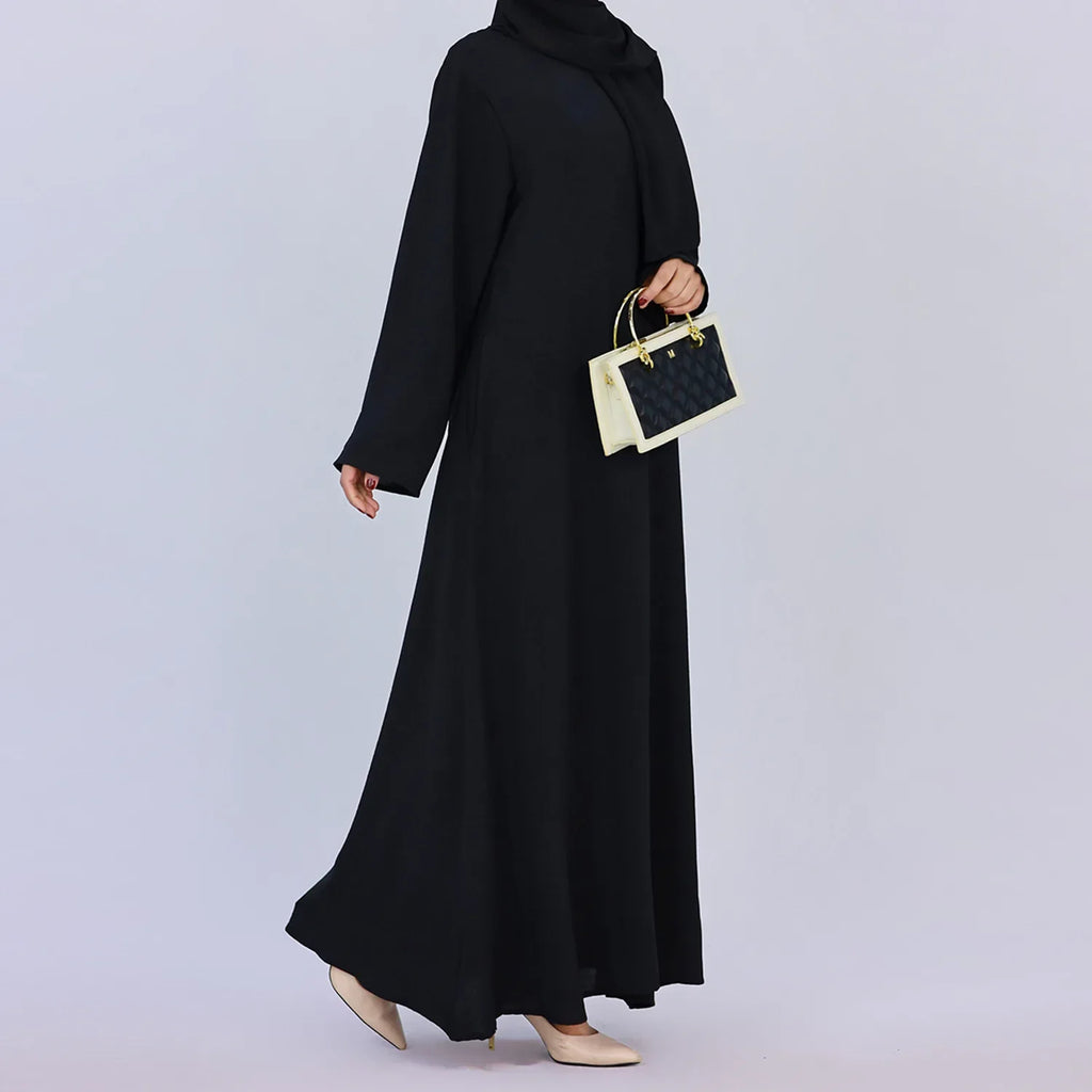 Plain Crepe Abaya for Women Long Muslim Dresses Dubai Turkey Ramadan Eid Islamic Modest Under Abayas Dress Kaftan Robe No Hijab