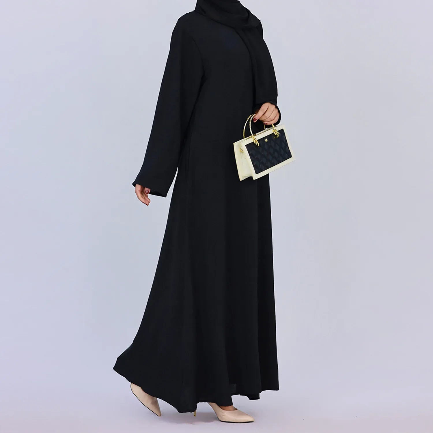 Plain Crepe Abaya for Women Long Muslim Dresses Dubai Turkey Ramadan Eid Islamic Modest Under Abayas Dress Kaftan Robe No Hijab