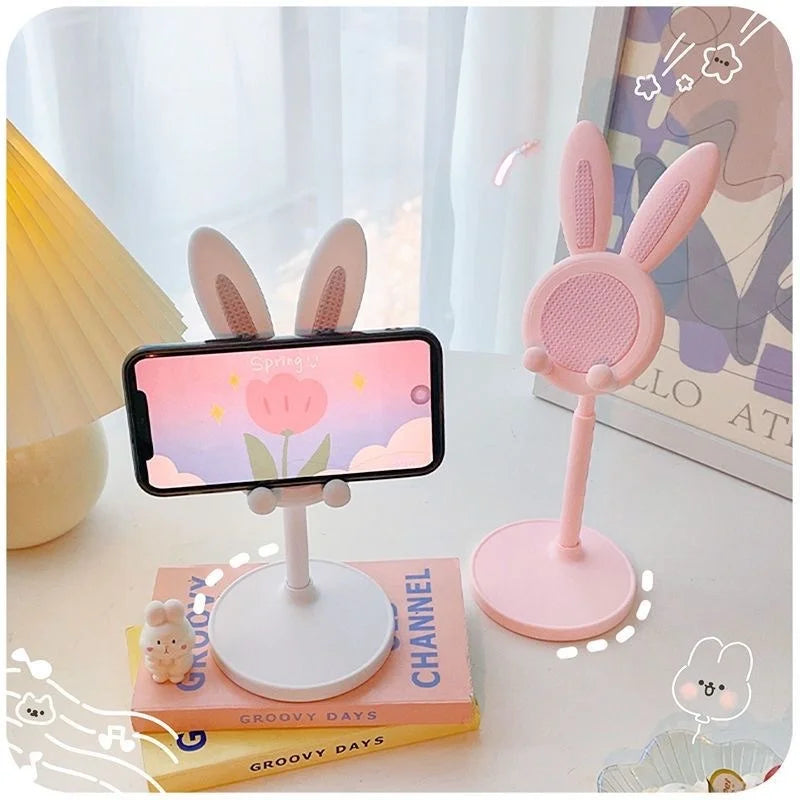 The cute Rabbit mobile phone stand desktop can lift and adjust the desktop phone accessories  phone stand  phone grip