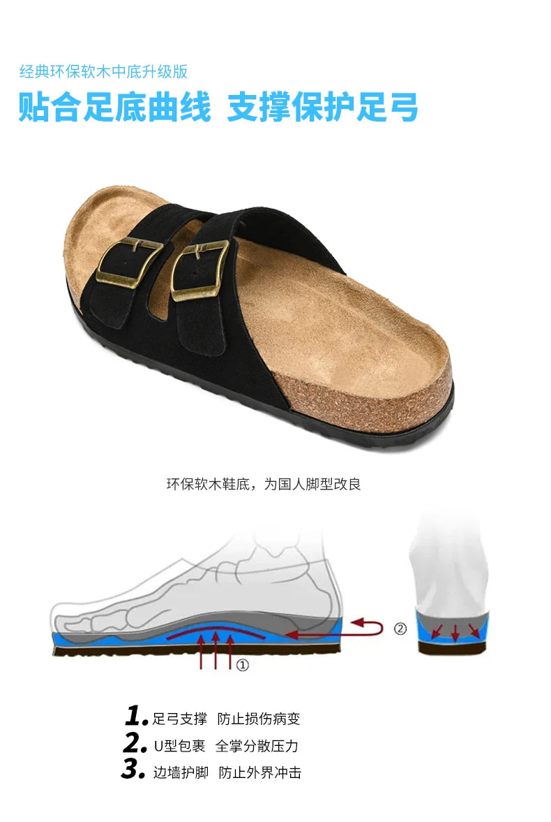 Man's Leather Sandal for Men Beach Sandals Men 2024 Designer Men's Shoes Men's Comfortable Slipper Original Brands Shoes Summer