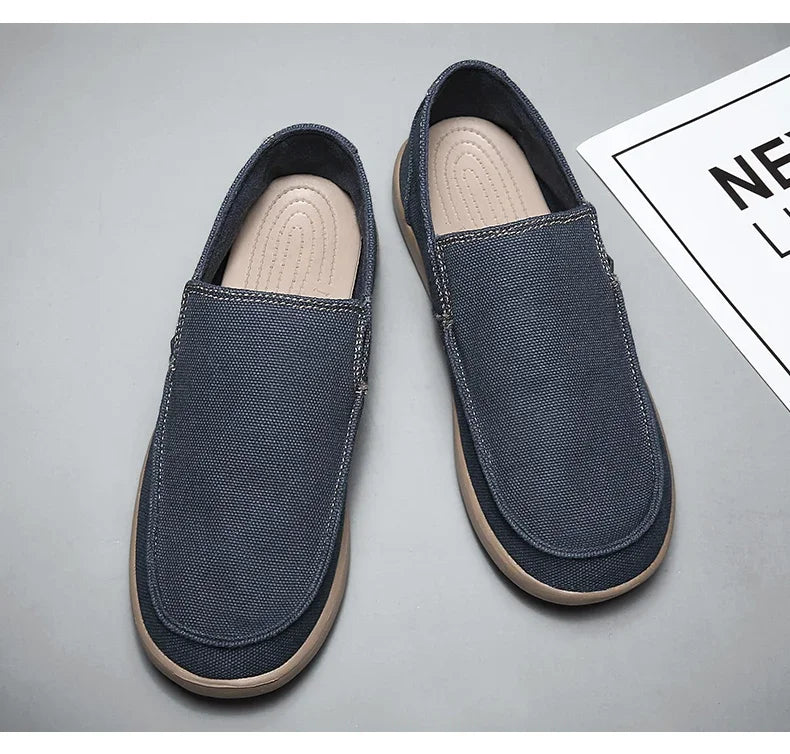 Fashion Men's Sneakers Canvas Casual Shoes Tenis Masculino Breathable Men's Walking Driving Shoes Comfortable Outdoor Men Flats