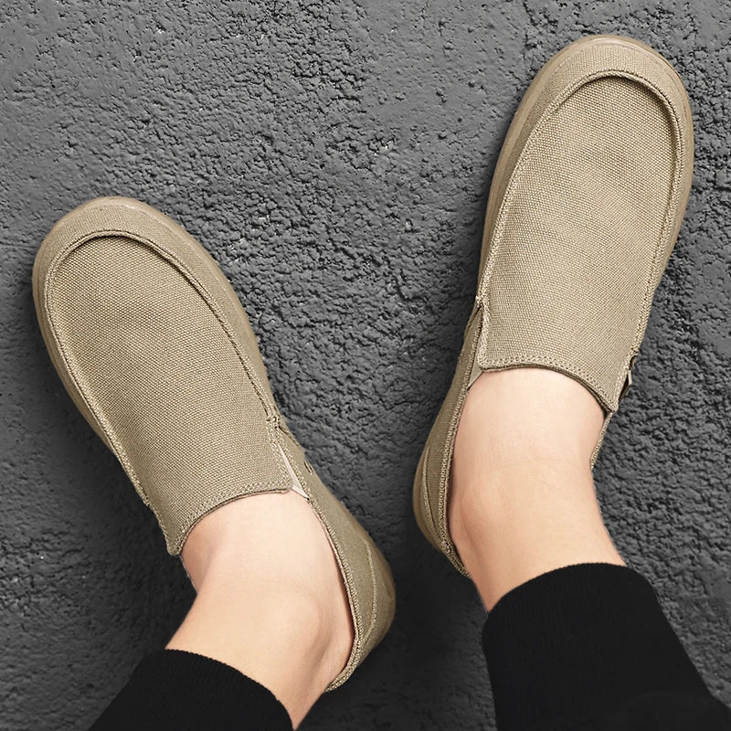 Fashion Men's Sneakers Canvas Casual Shoes Tenis Masculino Breathable Men's Walking Driving Shoes Comfortable Outdoor Men Flats