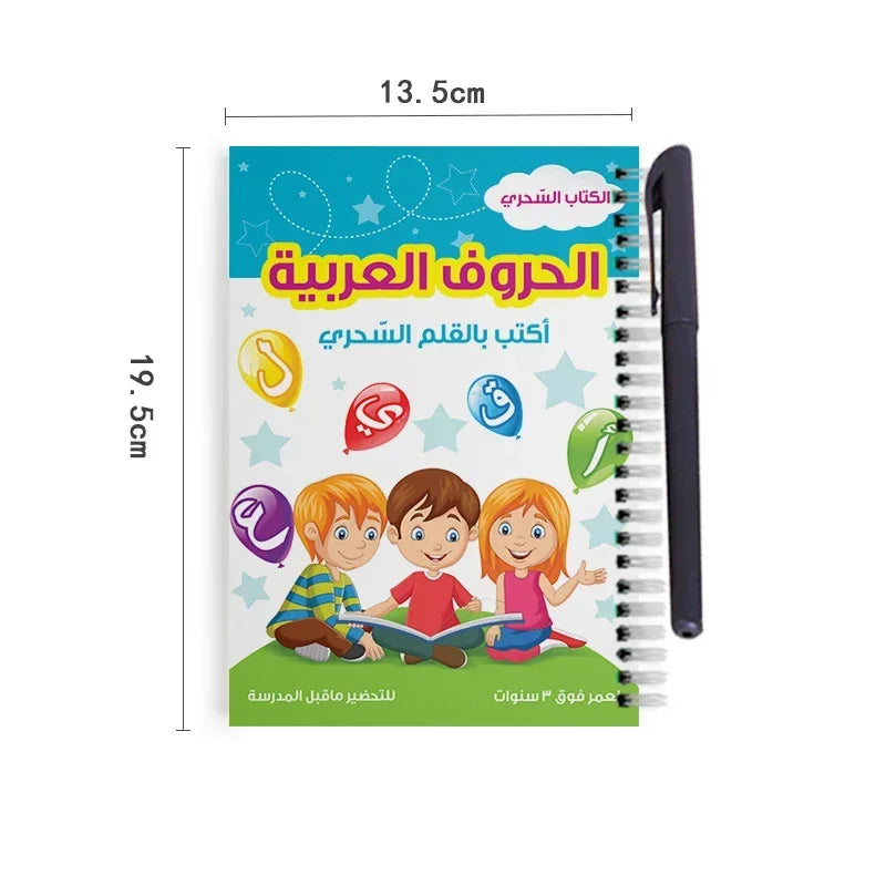 Kids Arabic Copybooks with Pen Practic Reusable Magical Writing Book Free Wiping Children Handwriting Early Learn Books