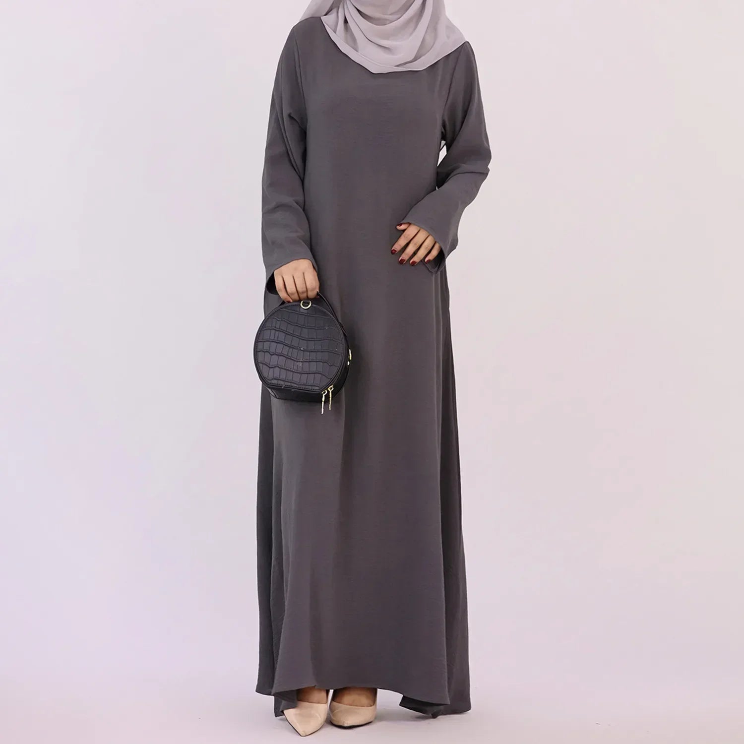 Plain Crepe Abaya for Women Long Muslim Dresses Dubai Turkey Ramadan Eid Islamic Modest Under Abayas Dress Kaftan Robe No Hijab
