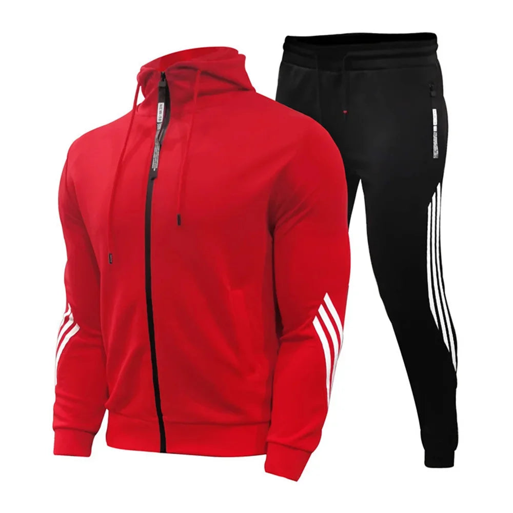 2025 men's new jogging suit, sweater, hoodie, jacket, sweatpants, 2-piece suit, men's fashion casual autumn and winter jacket.