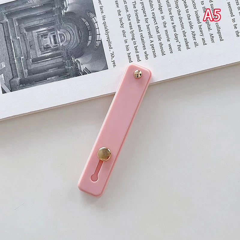 1pc Universal Silicone Wristband Phone Holder Finger Ring Phone Hand Band Bracket Push Pull Grip Phone Stand Sticker Accessories