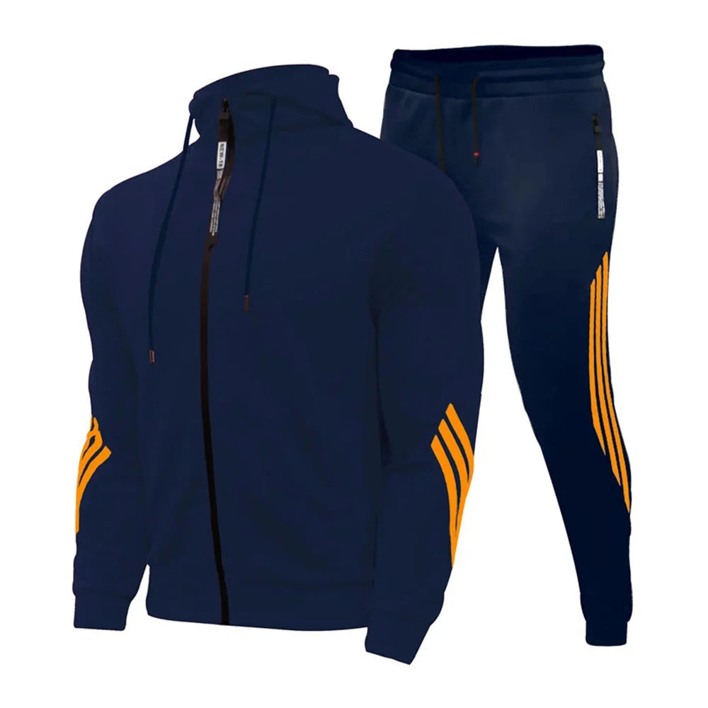 2025 men's new jogging suit, sweater, hoodie, jacket, sweatpants, 2-piece suit, men's fashion casual autumn and winter jacket.