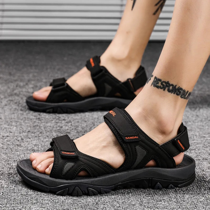 Men's Sandals 2022 Beach and Sea Casual Shoes Sandal for Men Summer Male New Slippers Wears Genuine Leather Man Flip Flops
