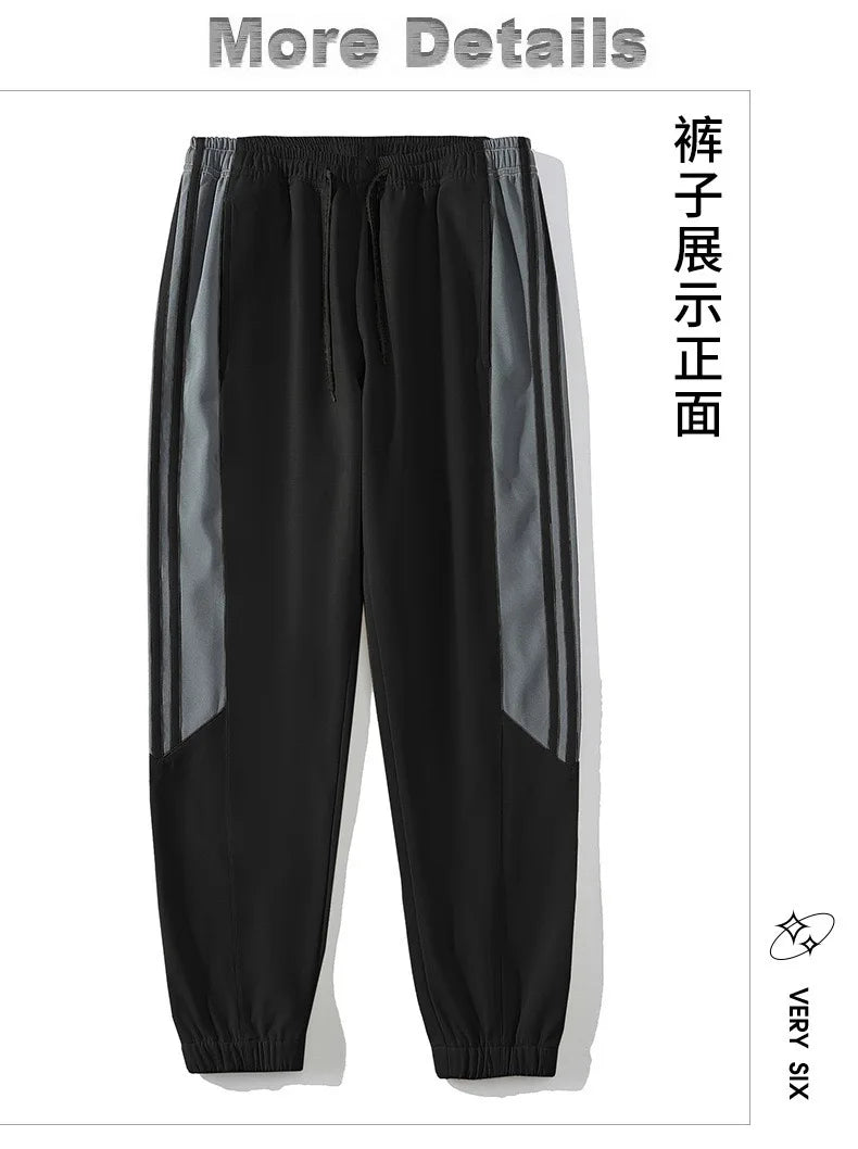 Autumn and Spring New Fashion Trend Outdoor Sports Jacket Set Men's Casual Loose Sports Plus Size High Quality Two-piece Set