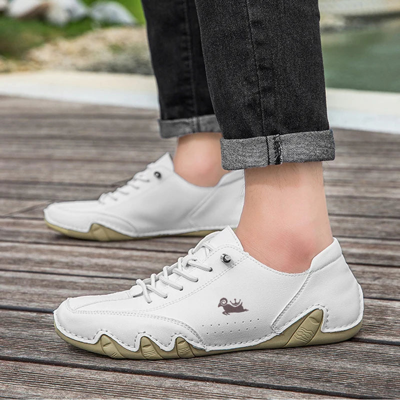 Men Leather Casual Shoes Free Shipping Sneakers Low Top Comfortable Italian Mens Shoes Luxury Designer Loafers Moccasin Shoe Man