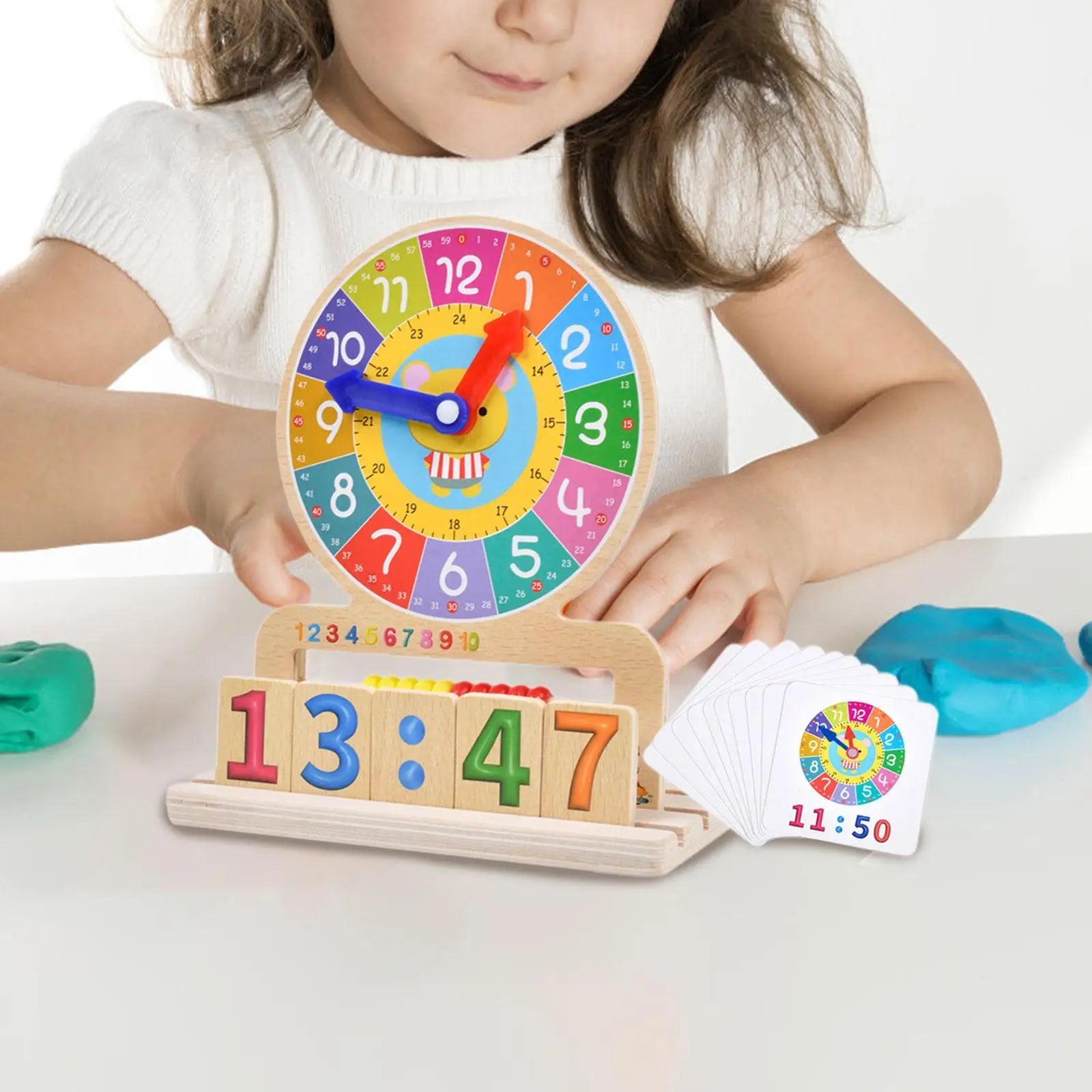 Montessori Learn Clock Education Clock for Kids Kids for 3 4 5 Year Old Baby