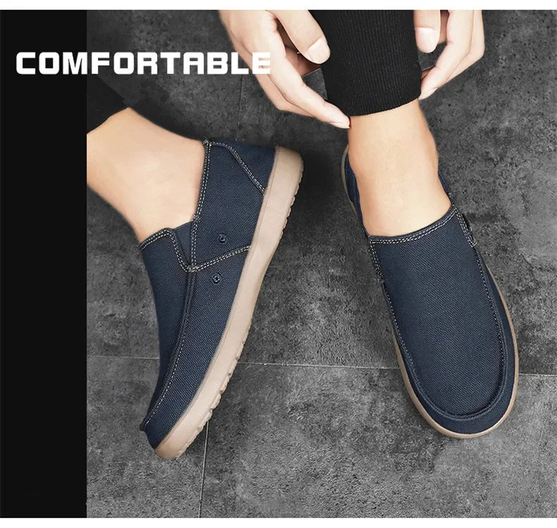 Fashion Men's Sneakers Canvas Casual Shoes Tenis Masculino Breathable Men's Walking Driving Shoes Comfortable Outdoor Men Flats