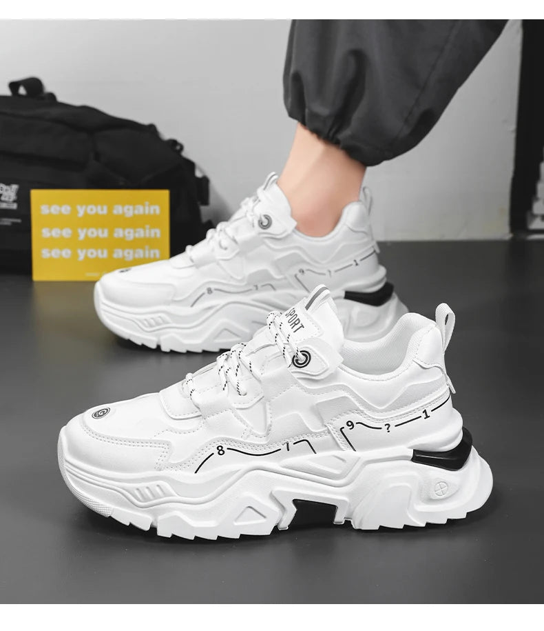 Men's thick sole casual sports shoes four season outdoor soft sole comfort running shoes versatile student sneakers walking shoe