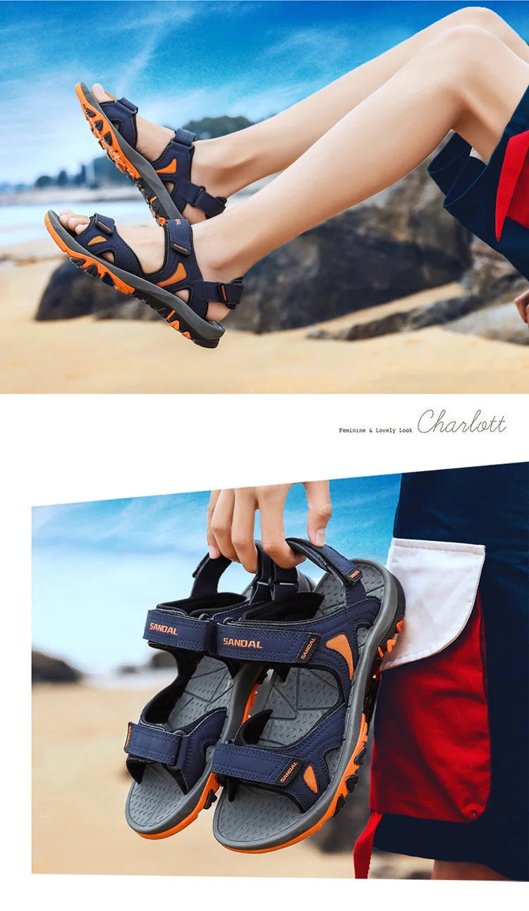 Men's Sandals 2022 Beach and Sea Casual Shoes Sandal for Men Summer Male New Slippers Wears Genuine Leather Man Flip Flops