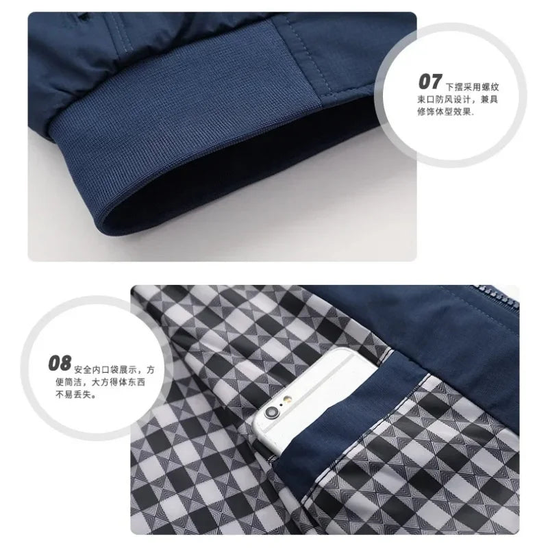 New Spring and Autumn men's high-quality stand up collar jacket, fashionable, casual, breathable baseball jacket top M-6XL