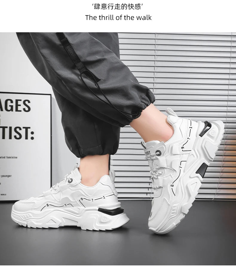 Men's thick sole casual sports shoes four season outdoor soft sole comfort running shoes versatile student sneakers walking shoe