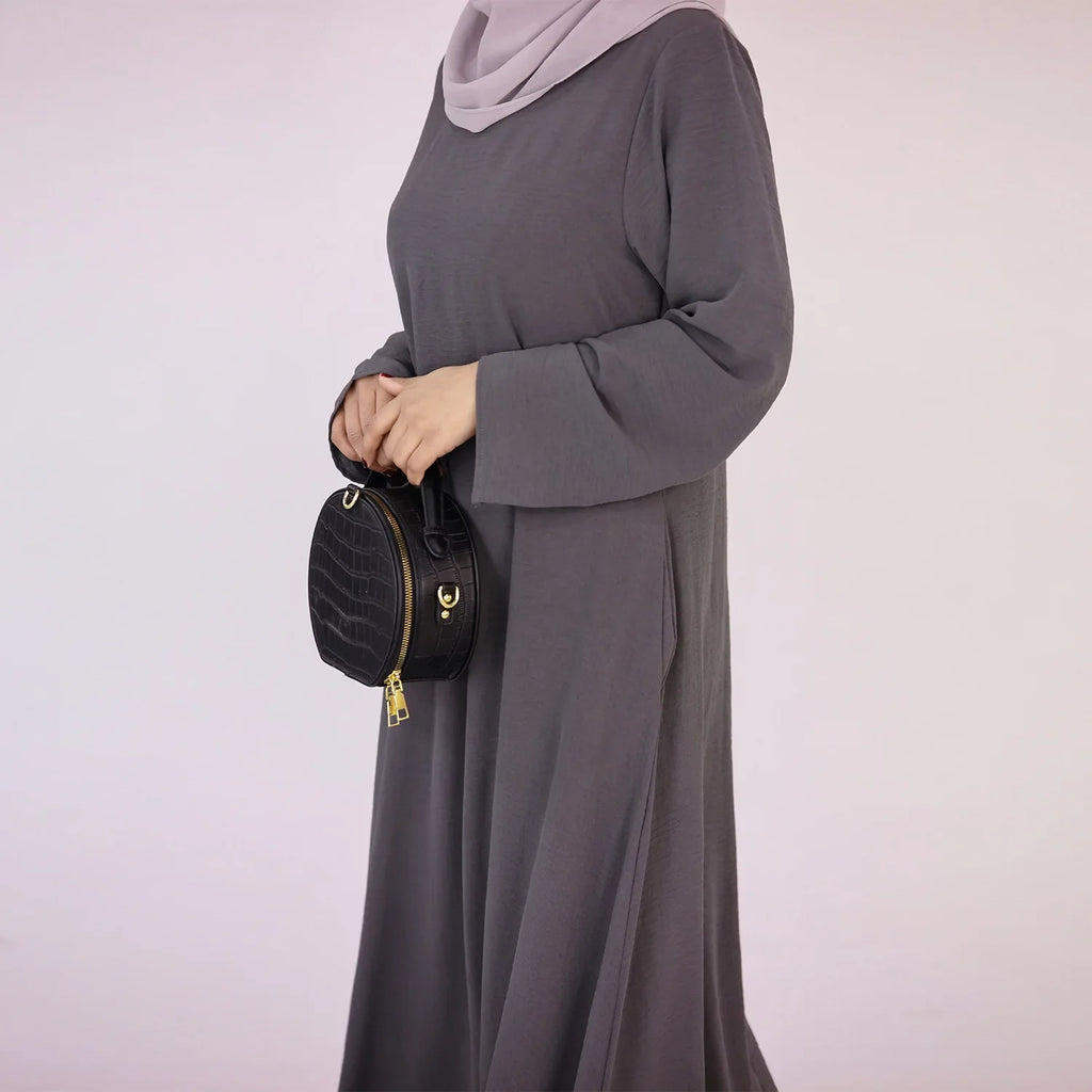 Plain Crepe Abaya for Women Long Muslim Dresses Dubai Turkey Ramadan Eid Islamic Modest Under Abayas Dress Kaftan Robe No Hijab