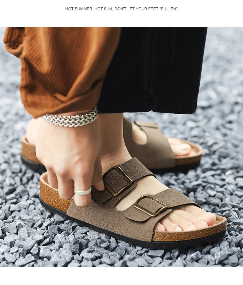 Man's Leather Sandal for Men Beach Sandals Men 2024 Designer Men's Shoes Men's Comfortable Slipper Original Brands Shoes Summer