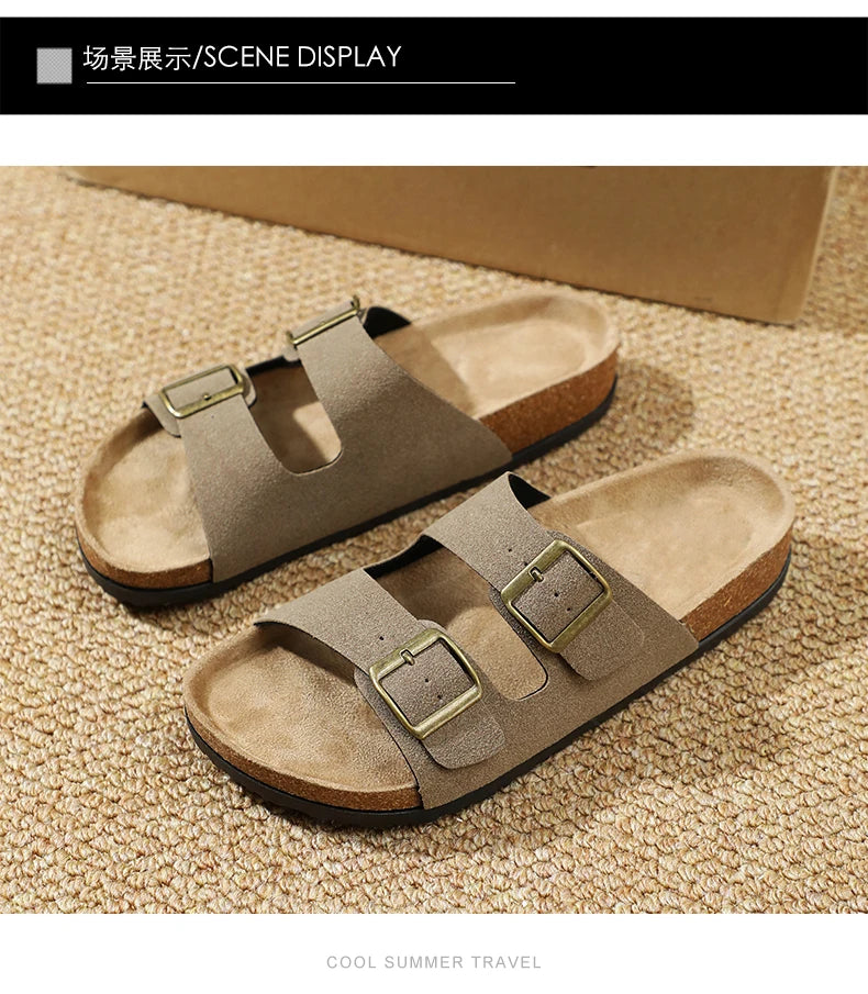 Man's Leather Sandal for Men Beach Sandals Men 2024 Designer Men's Shoes Men's Comfortable Slipper Original Brands Shoes Summer