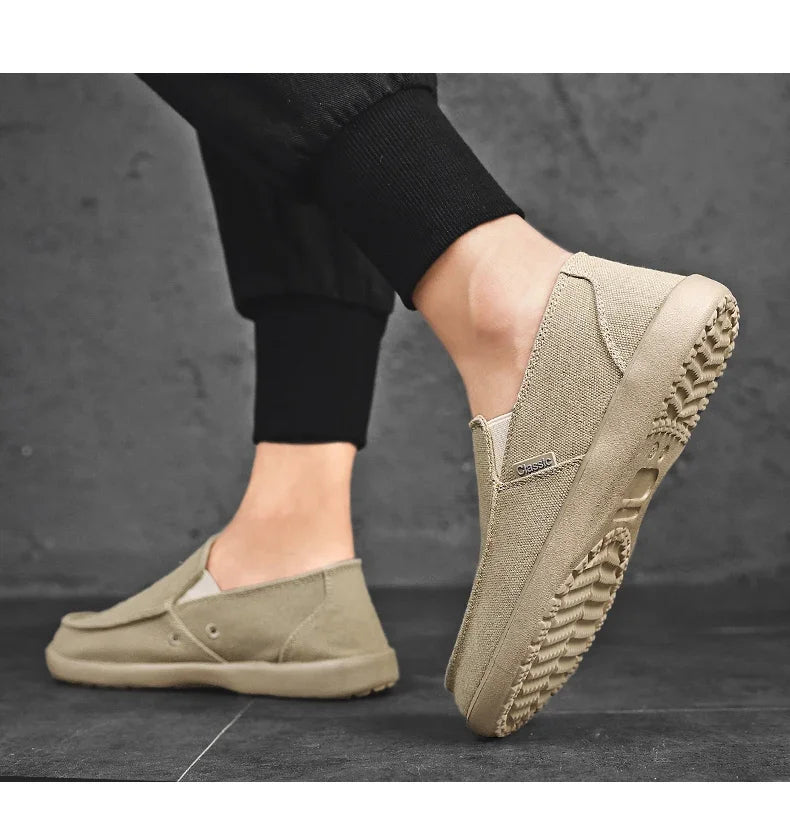 Fashion Men's Sneakers Canvas Casual Shoes Tenis Masculino Breathable Men's Walking Driving Shoes Comfortable Outdoor Men Flats