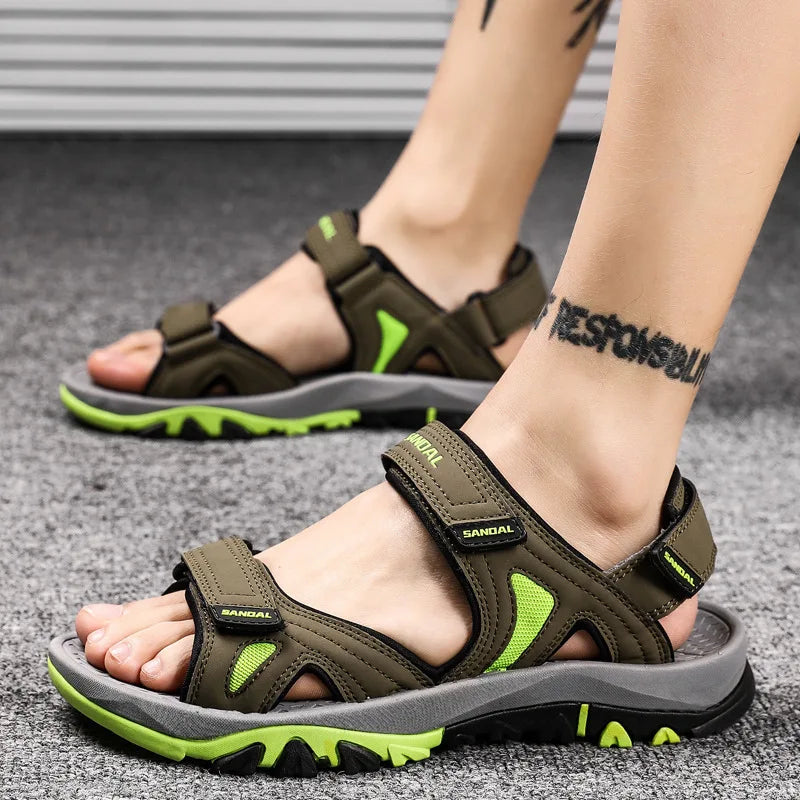 Men's Sandals 2022 Beach and Sea Casual Shoes Sandal for Men Summer Male New Slippers Wears Genuine Leather Man Flip Flops